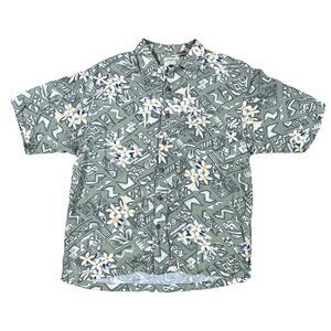 VTG Original Island Sport Hawaiian Button Down Shirt Size Medium